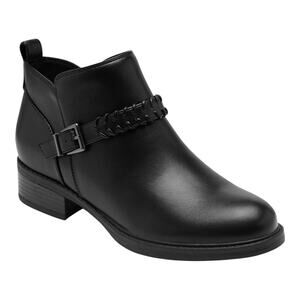 Easy Spirit Women's Lannie Buckle Strap Block Heel Booties Black Size 10
